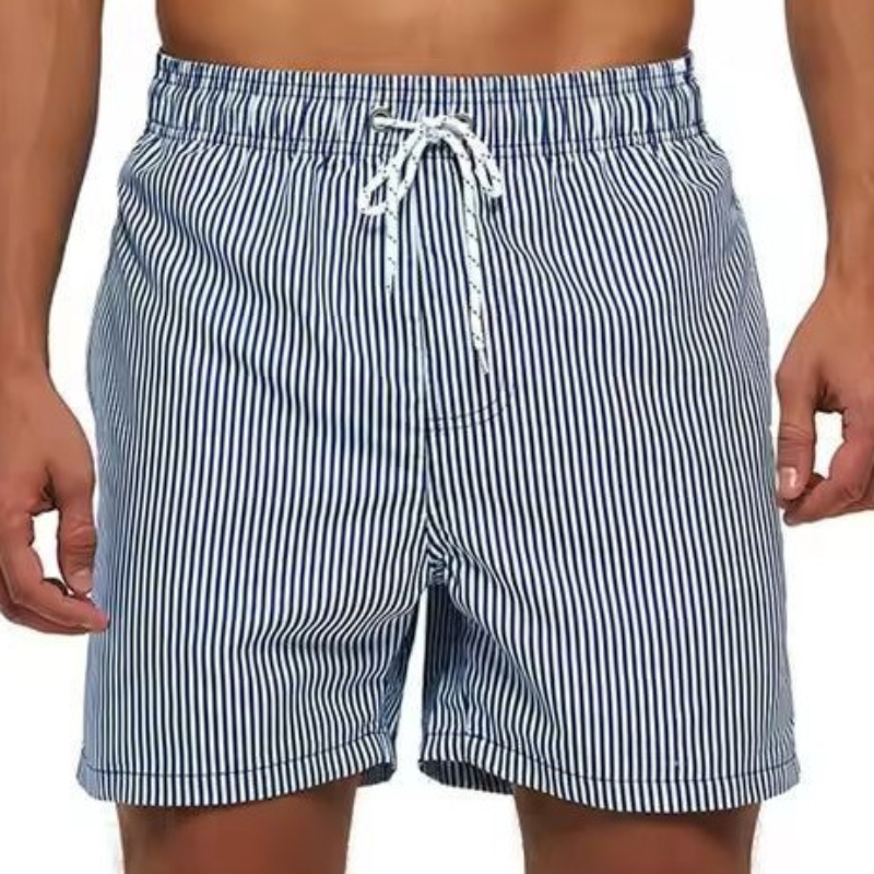 Men's Beach Striped Swim Shorts