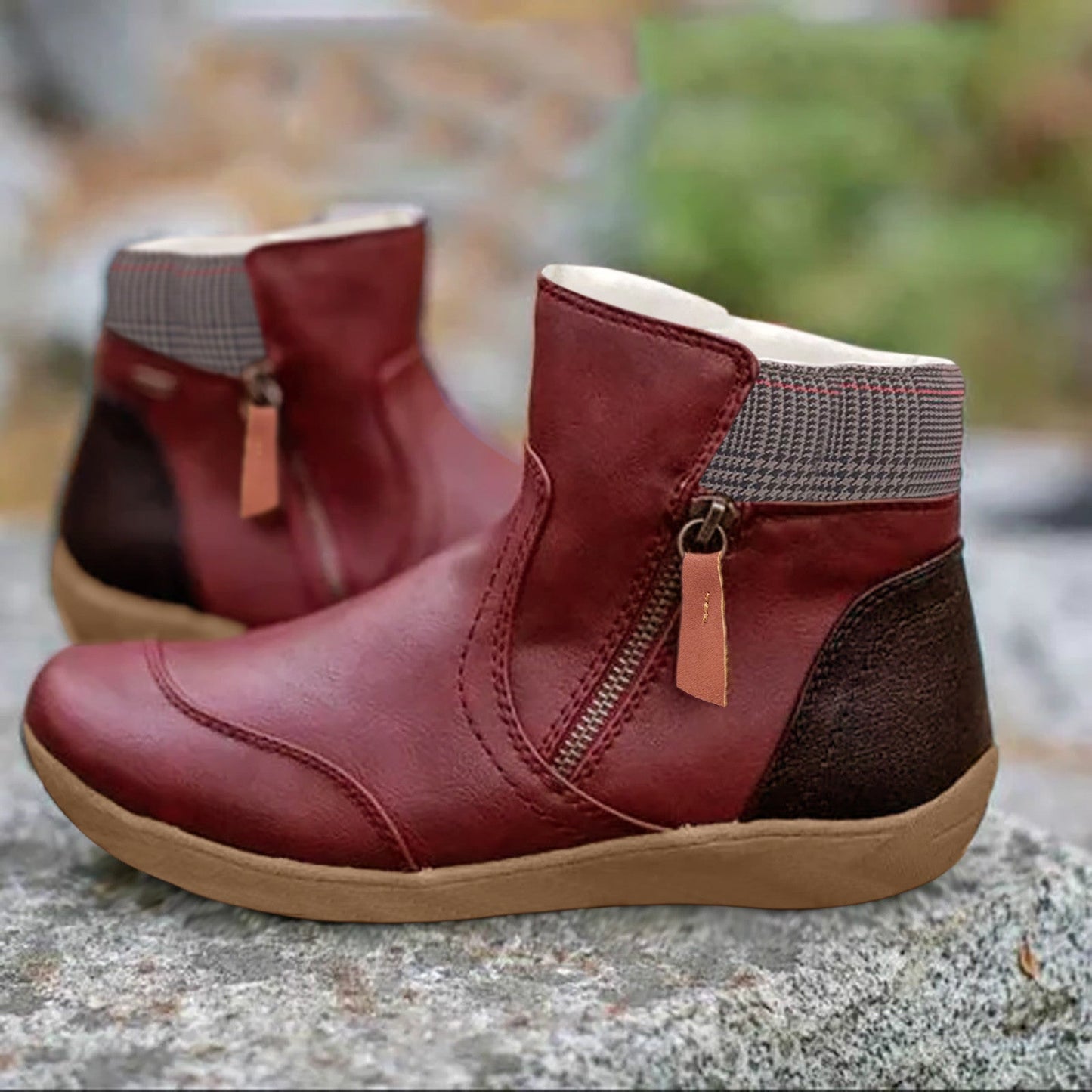 Comfortable Men's Ankle Boots Zip Up