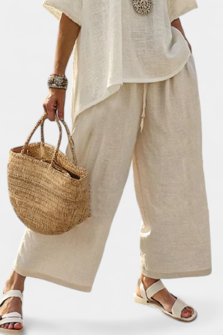 Minimalist Blouse and Wide-Leg Pants Set | Women's Outfit 2