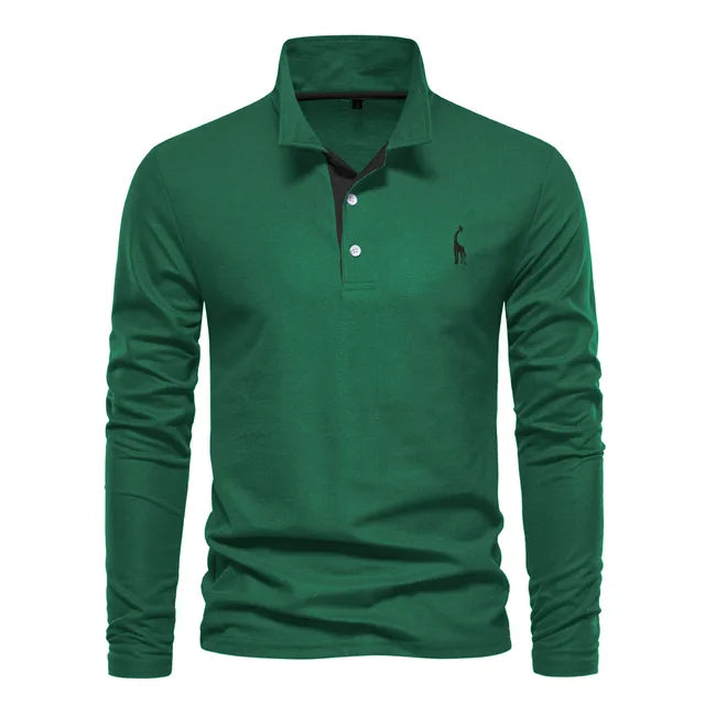 Variant image for Frank | Long Sleeve Polo Shirt - Cotton Blend, Men's Golf Shirt-36