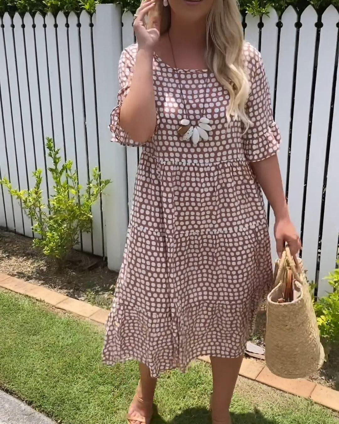 Floral Spotted | Ladies Casual Midi Dress