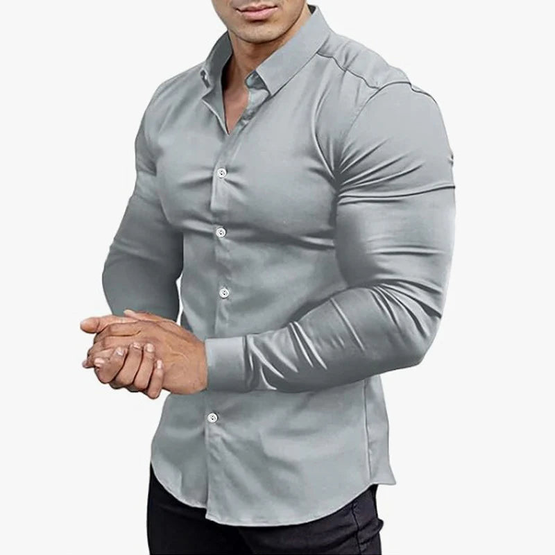 Relaxed Fit Men's Classic Long-Sleeve Shirt