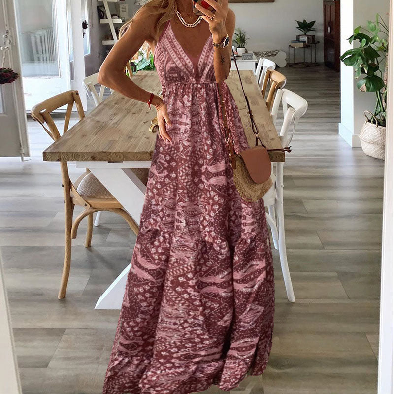 Flowy Halter Neck Summer Maxi Dress
