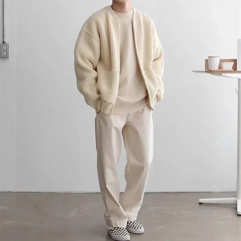 Stylish Men's Cable Knit Sweater Cardigan