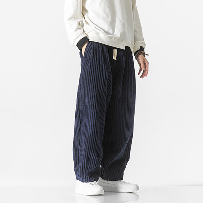 Masaaki | Cordhose Pants - Japanese Minimalist Style with Elastic Waistband 6