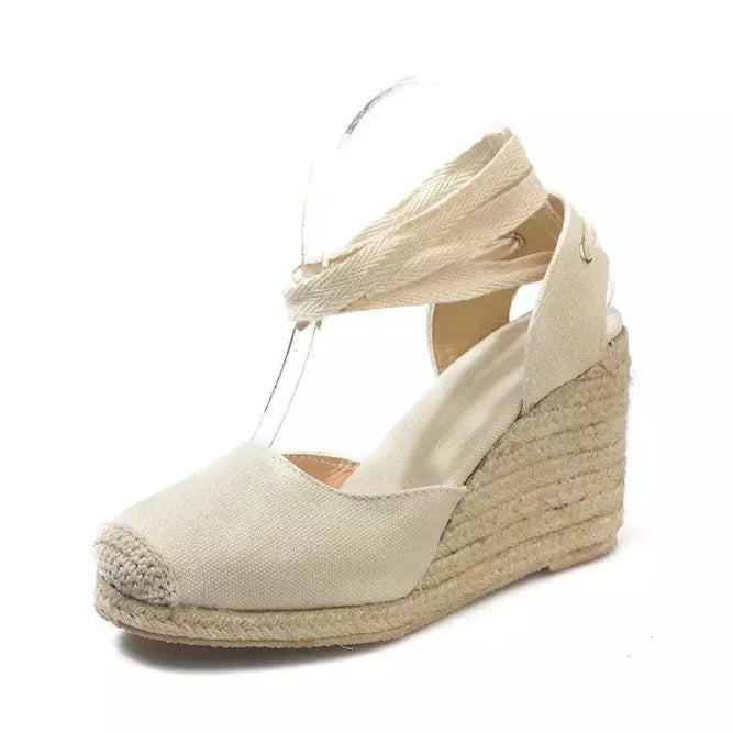 Ladies Comfortable Lace Up Wedge Sandals