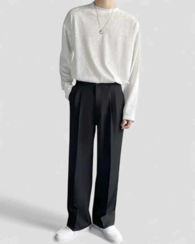 Old Money Wide Leg Trousers for Men 3