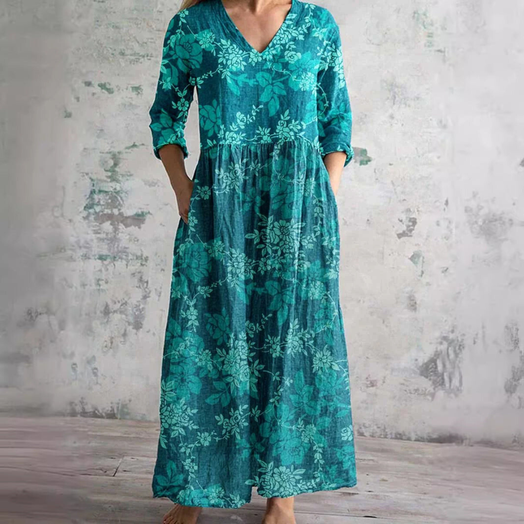 White Floral Chic Long Maxi Dress
