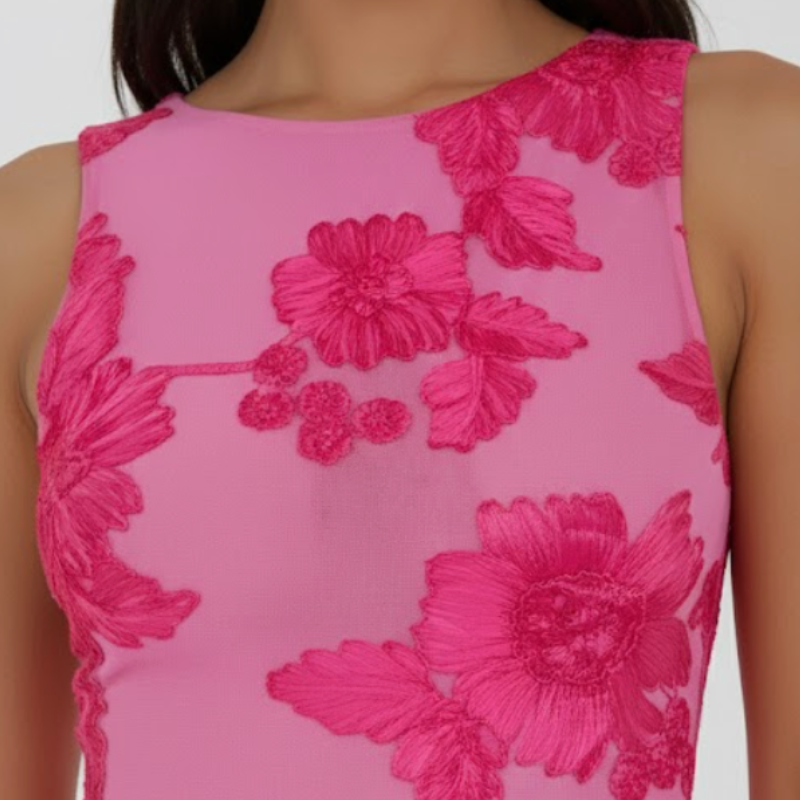 Elegant Flower Long Evening Gown Dress