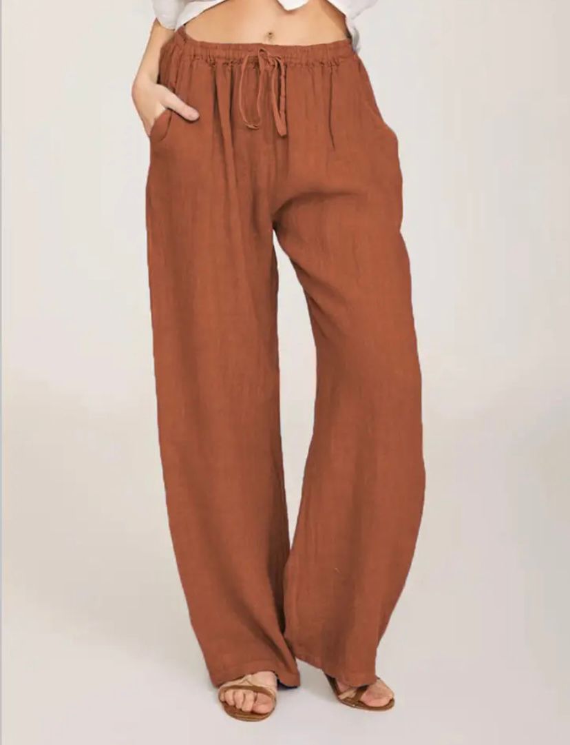 Comfortable High Waist Wide Leg Women's Trousers