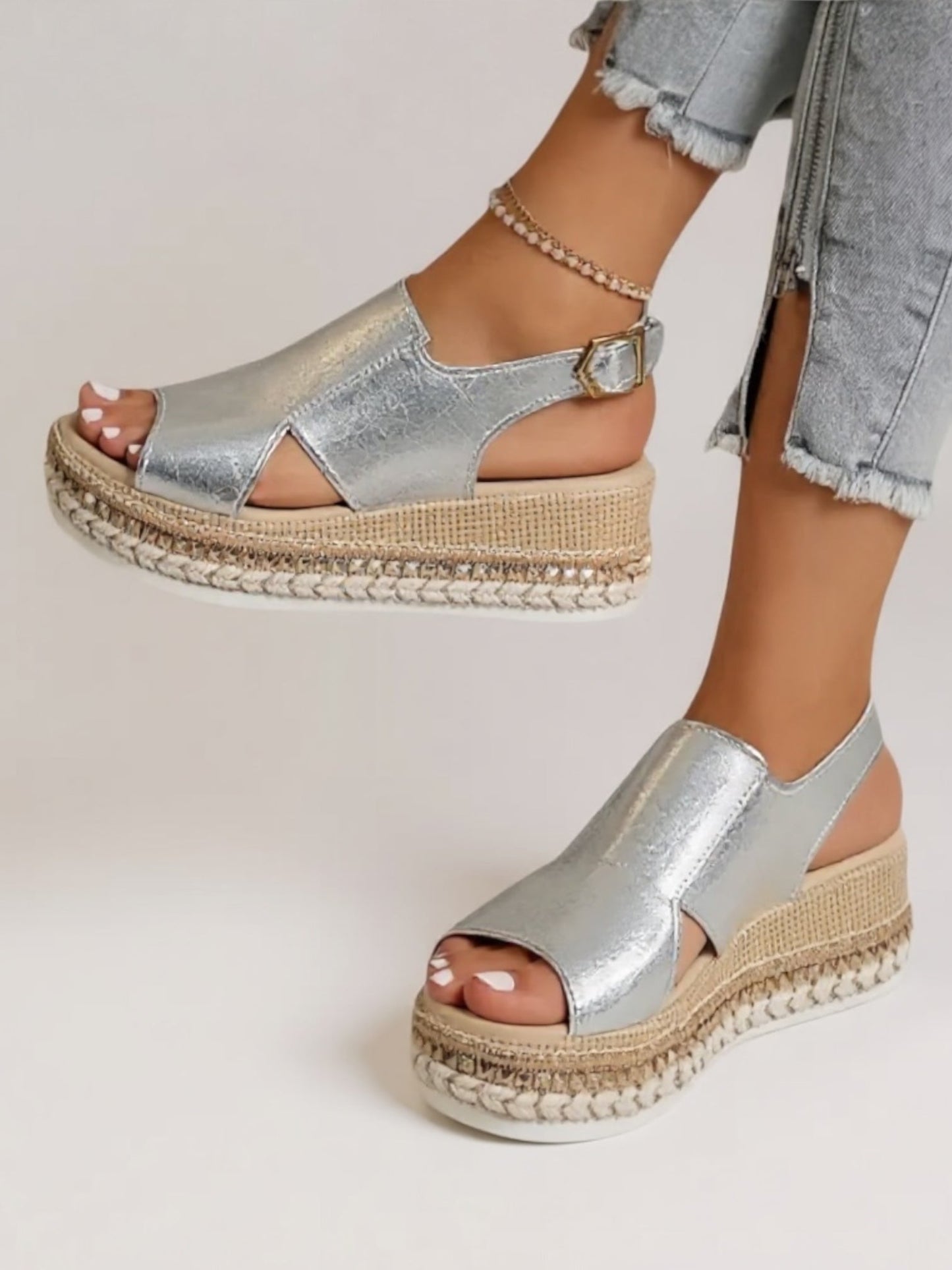 Shiny High Heel Platform Sandals