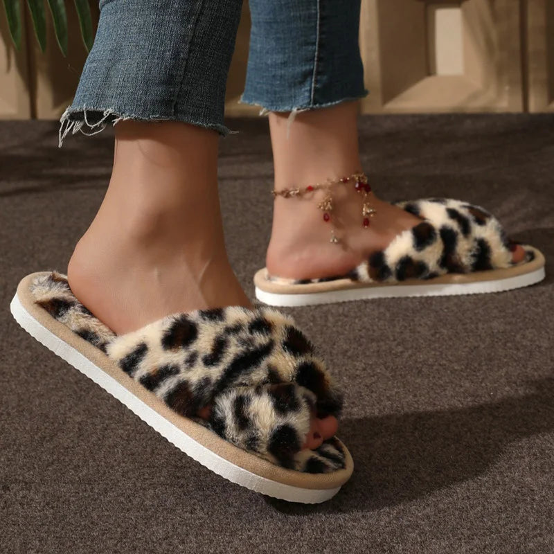 Comfy Women's Slide Sandal Slippers with Cross Straps