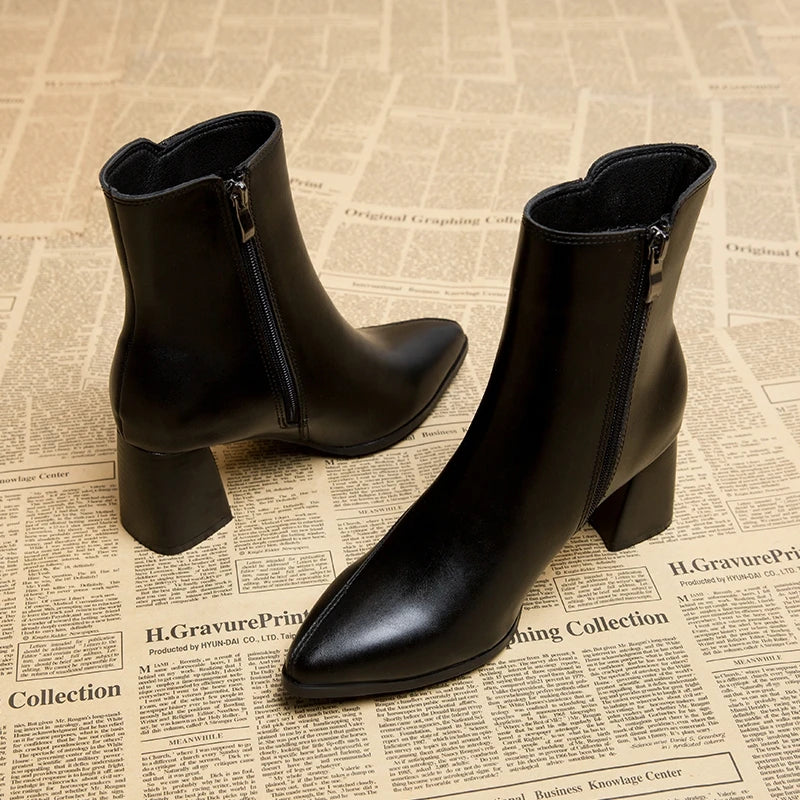 Chic Low Heel Ankle Boots