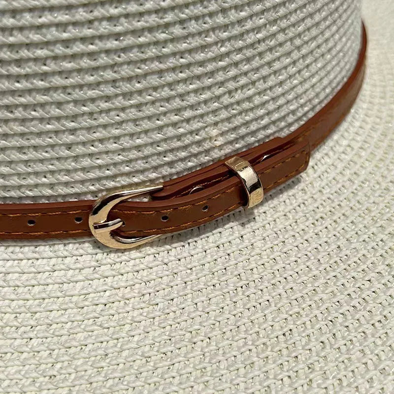 Chic Wide Brim Straw Sun Hat for Women Beachwear