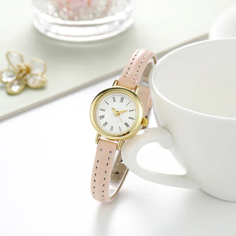 Classic Round Women's Watch with Gold Finish