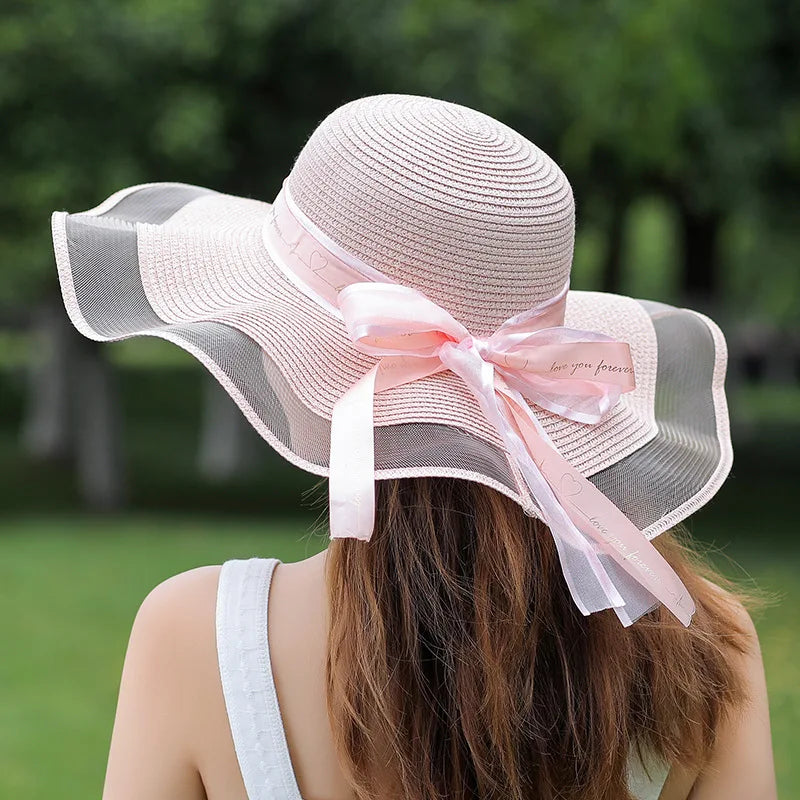 Variant image for Breezy | Wide Brimmed Straw Beach Hat for Sun Protection-5