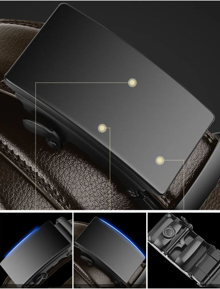 High Quality Leather Belt - Classic Metal Buckle for Men