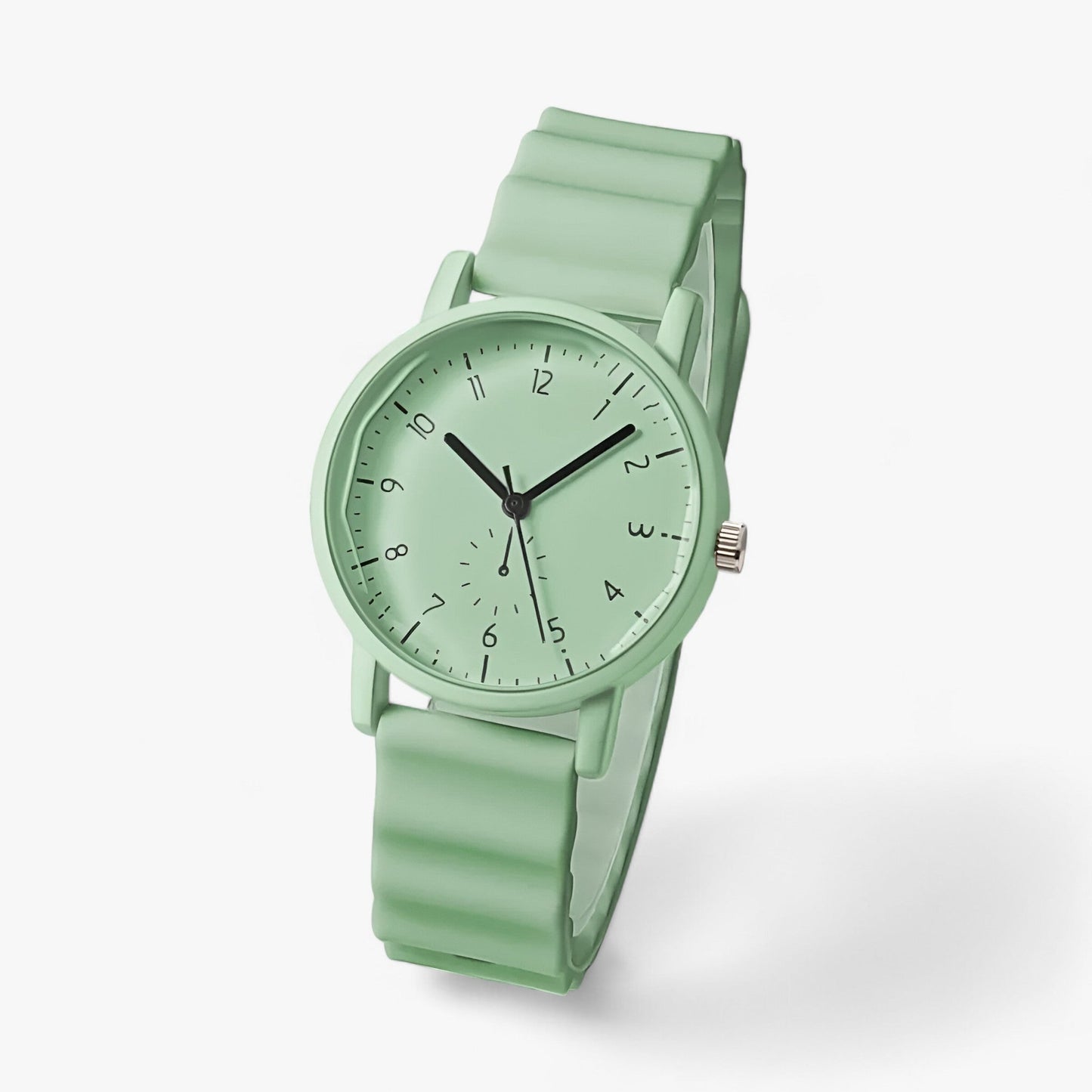Fashionable Quartz Watch with Vibrant Silicone Strap
