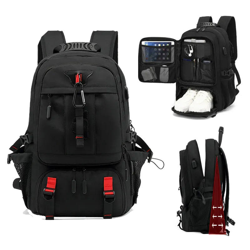 Large Waterproof Hiking Backpack with USB Charger