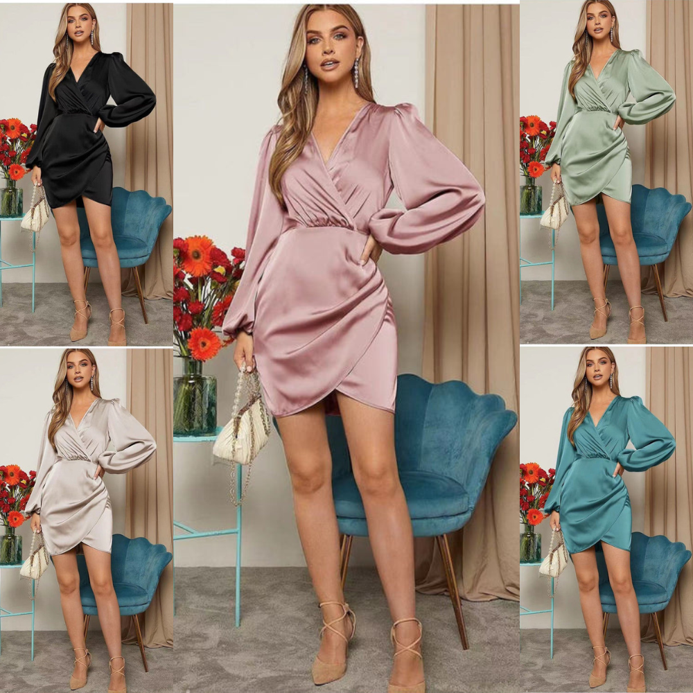 Saphira | Short silk satin mini dress