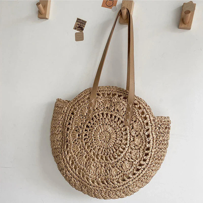 Variant image for Yogodlns | Large Straw Beach Tote Bag for Women-4
