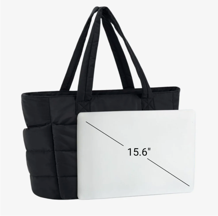 Stylish Quilted Tote Handbag (Black)