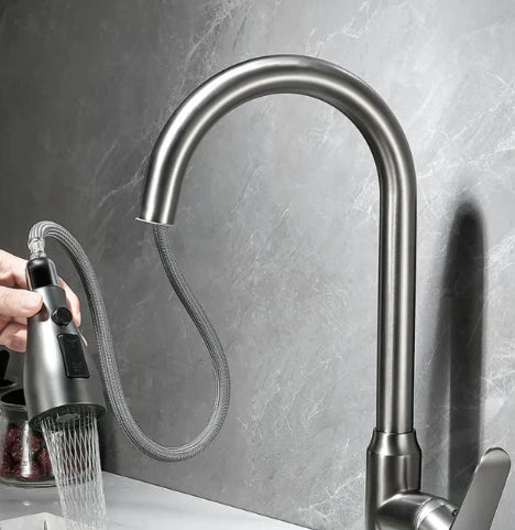 Matte Black Kitchen Faucet with Dual Spray and Single Handle