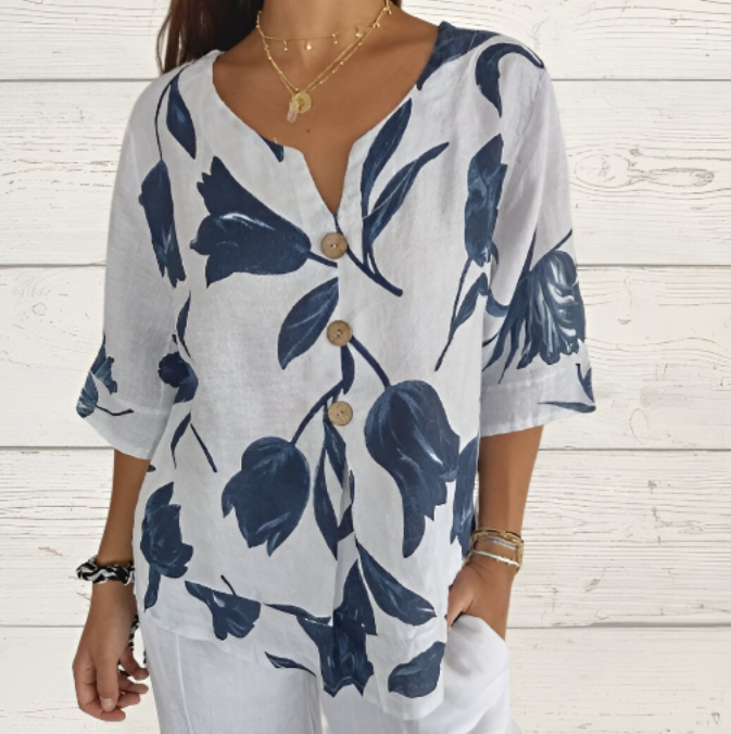 Ladies' Pretty Blouse V-Neck Top
