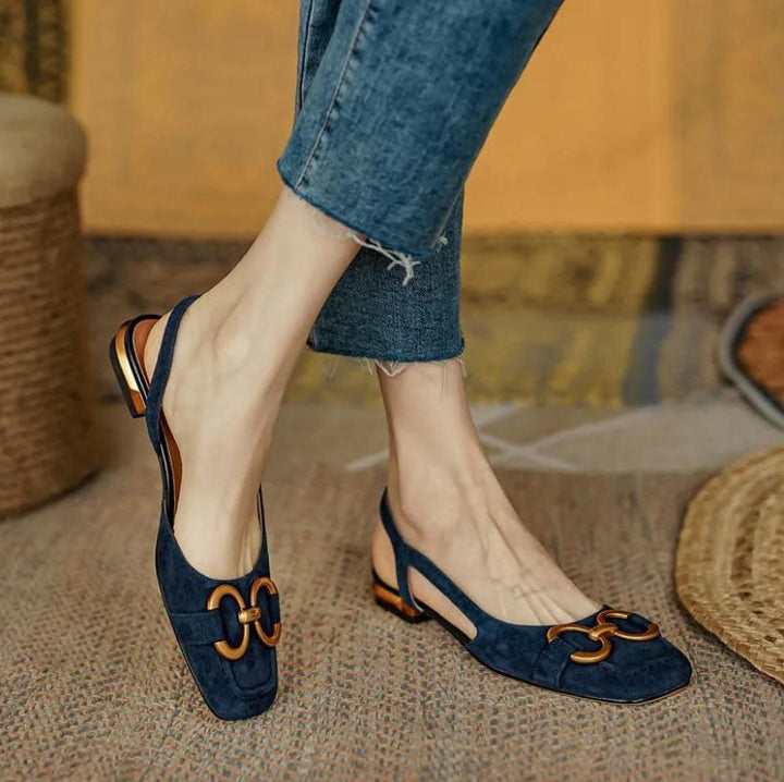 Ladies Comfortable Slip On Square Toe Flats