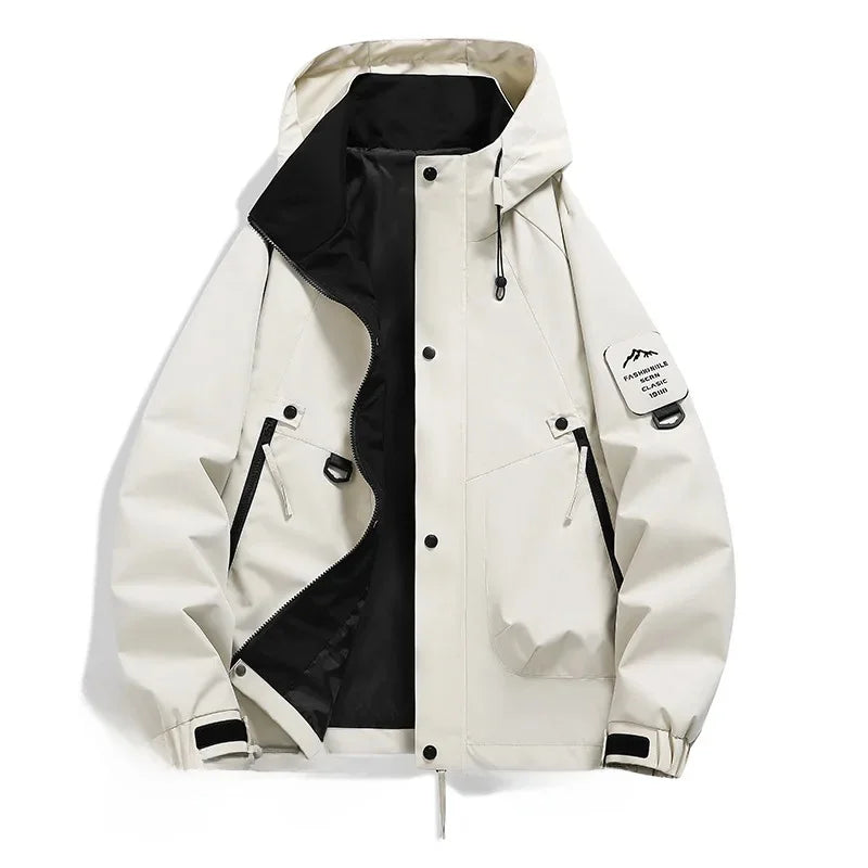 Warm Mens Ski Jacket with Hood and Fleece Lining