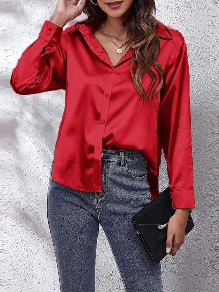 Katrin | Silk Elegance Long Sleeve Blouse