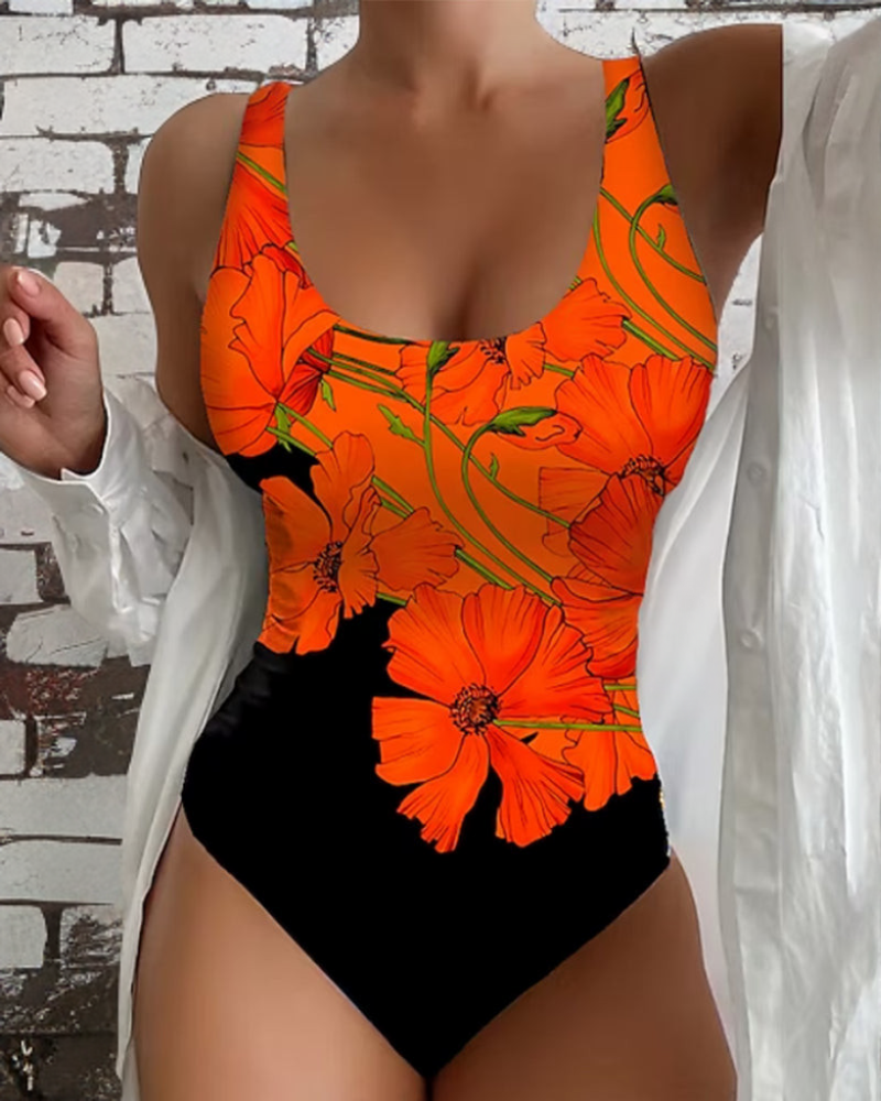 Chic Women's Floral One Piece Swimsuit - Luxivelle