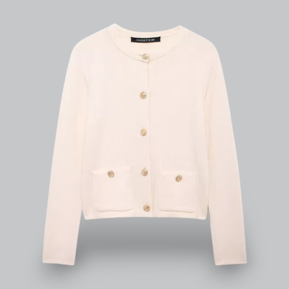 Soft Knit Cardigan with Golden Buttons 9