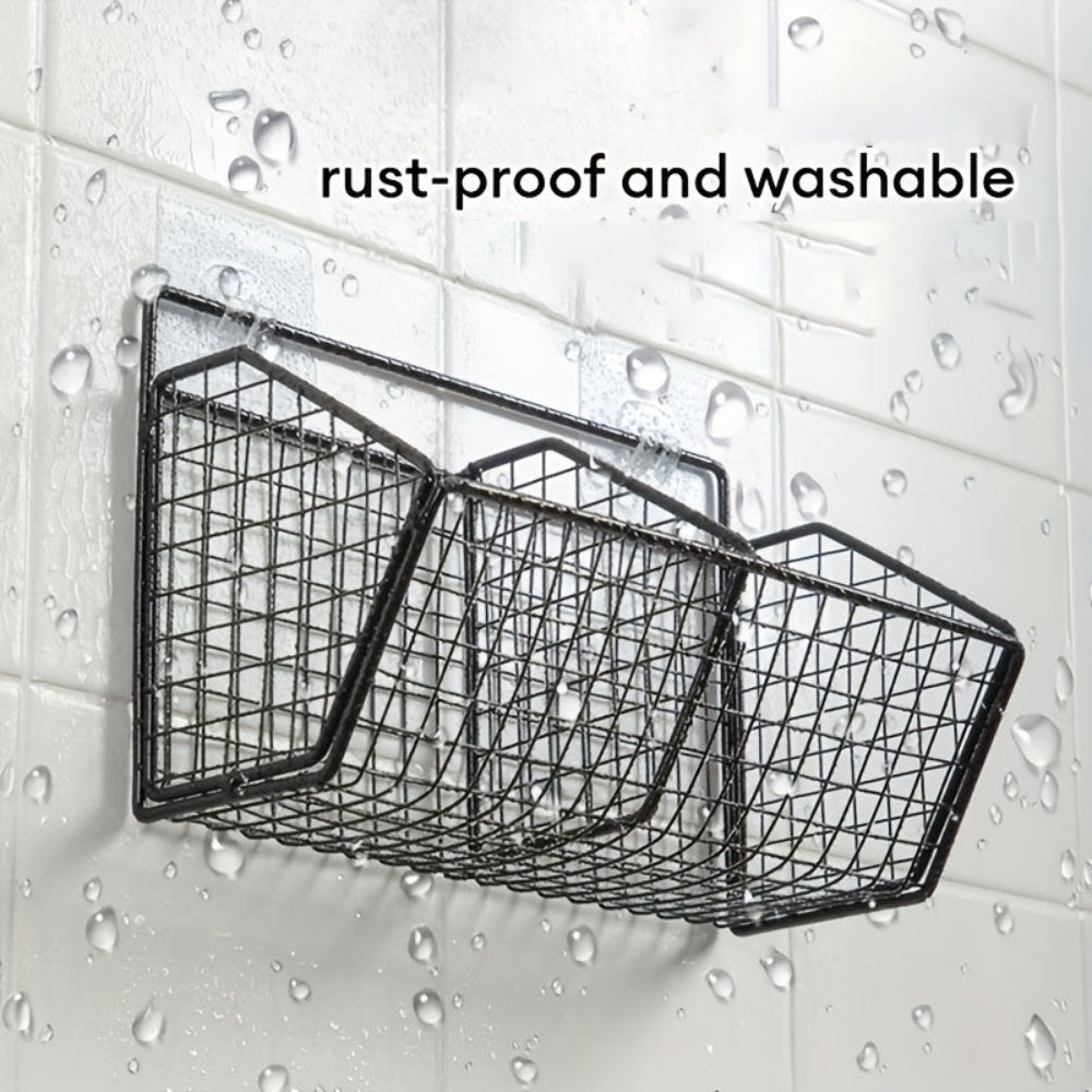 Space-Saving Wall-Mounted Wire Storage Basket for Kitchen