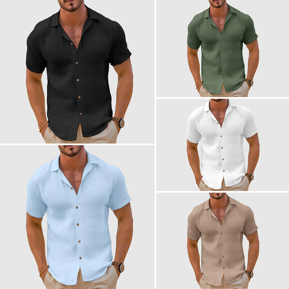 Casual Summer Short Sleeve Men's Shirt