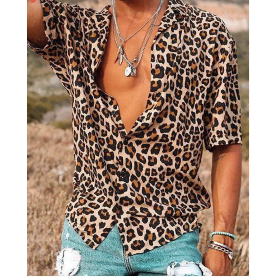 Mens Fashion Animal Print Tee Shirt