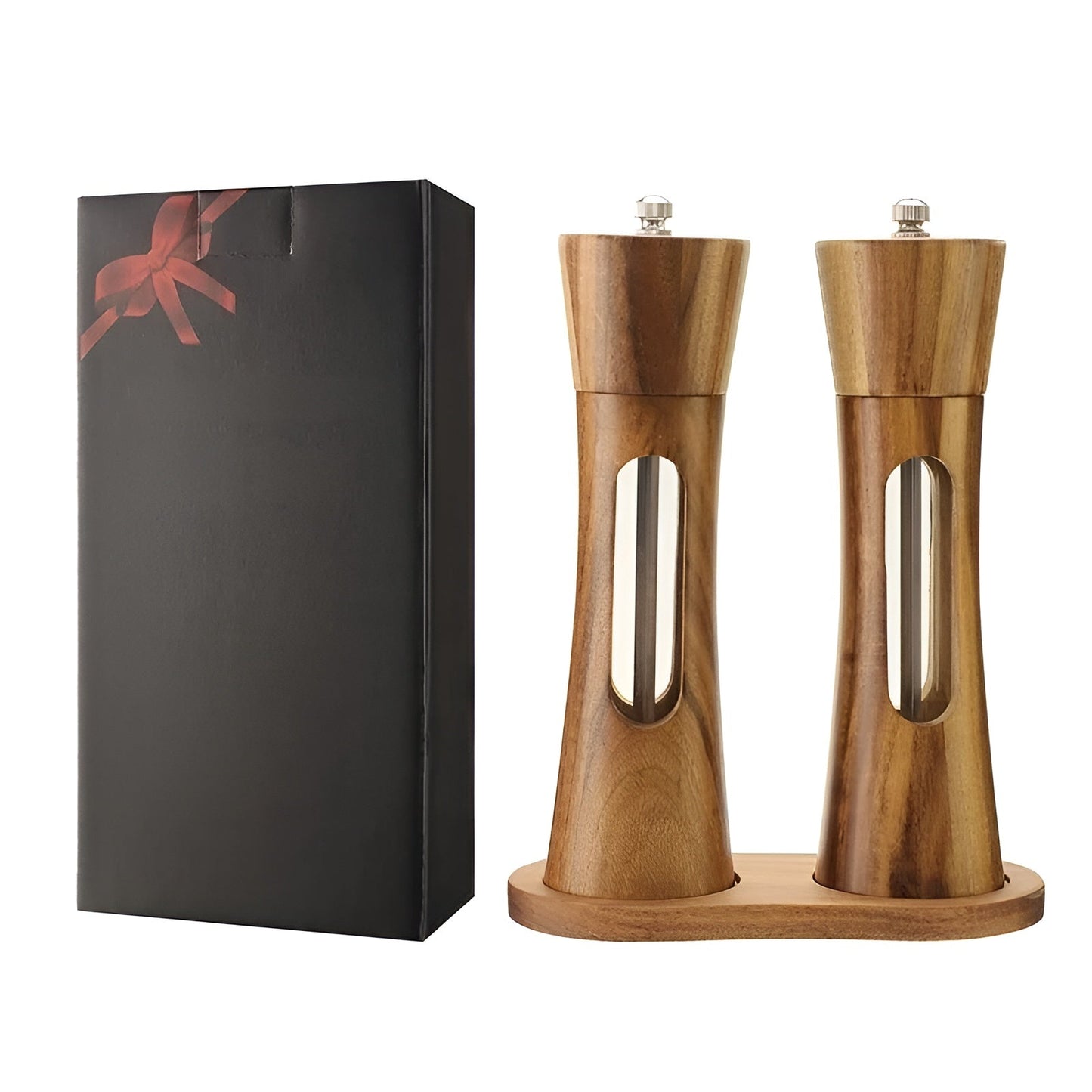Classic Wooden Salt and Pepper Grinder Set