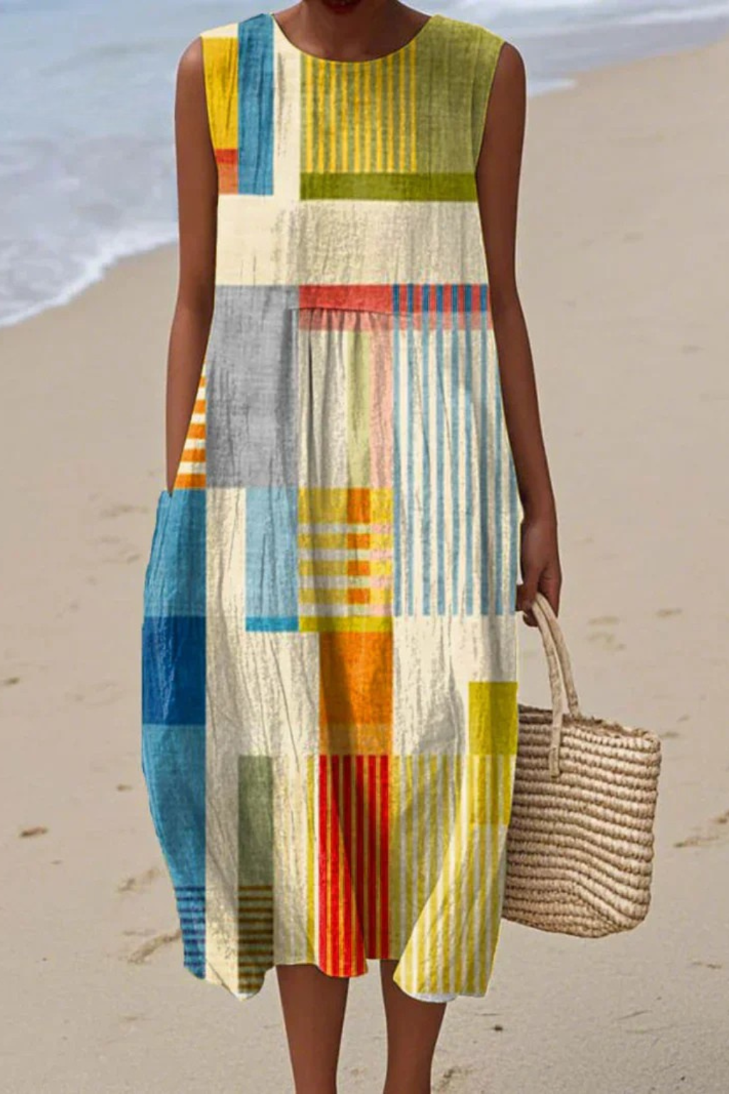 Chic Quilted Patchwork Dress - Luxivelle