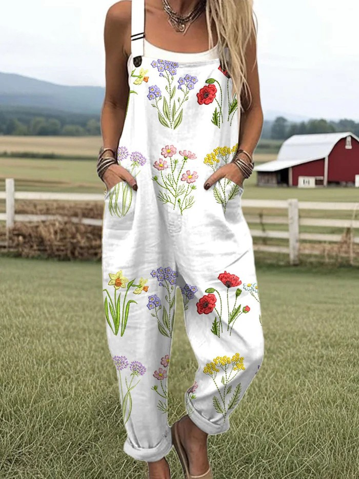 Bohemian Floral Outdoor Jumpsuit - Luxivelle