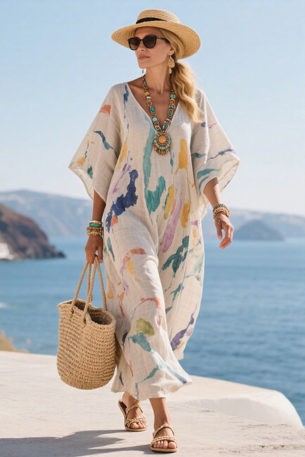 Colorful Print Sundress for Women - Luxivelle