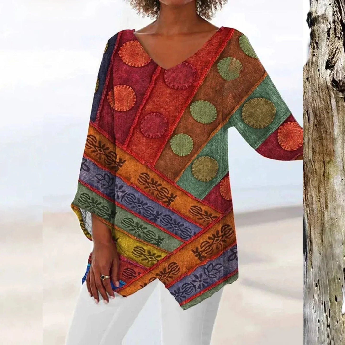 Nadine | Trendy Long Sleeve V Neck Top