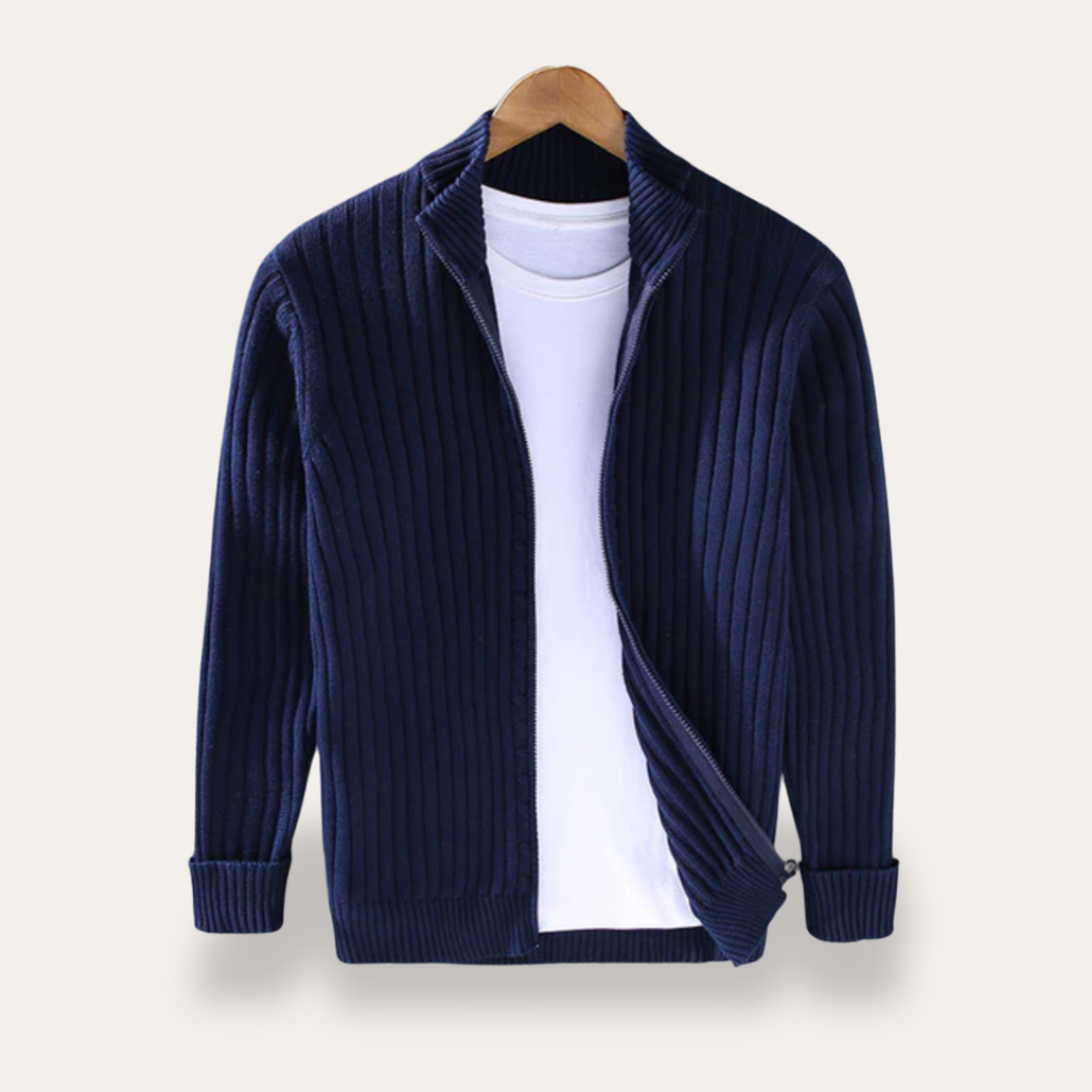 VogeLuxe | Men’s Casual Ribbed Knit Layering Cardigan 7