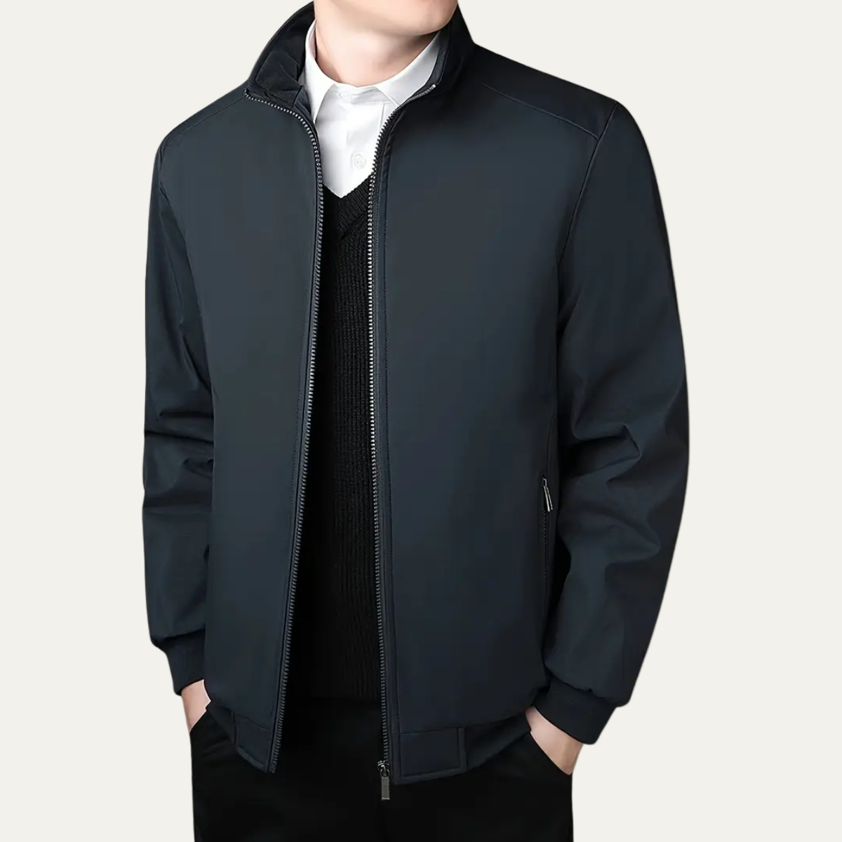 VogeLuxe | Men’s Casual Zip-Front Bomber Jacket 7