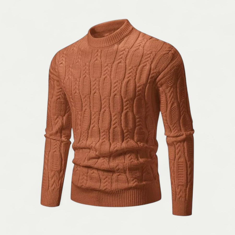 VogeLuxe | Men’s Classic Cable Knit Pullover 4