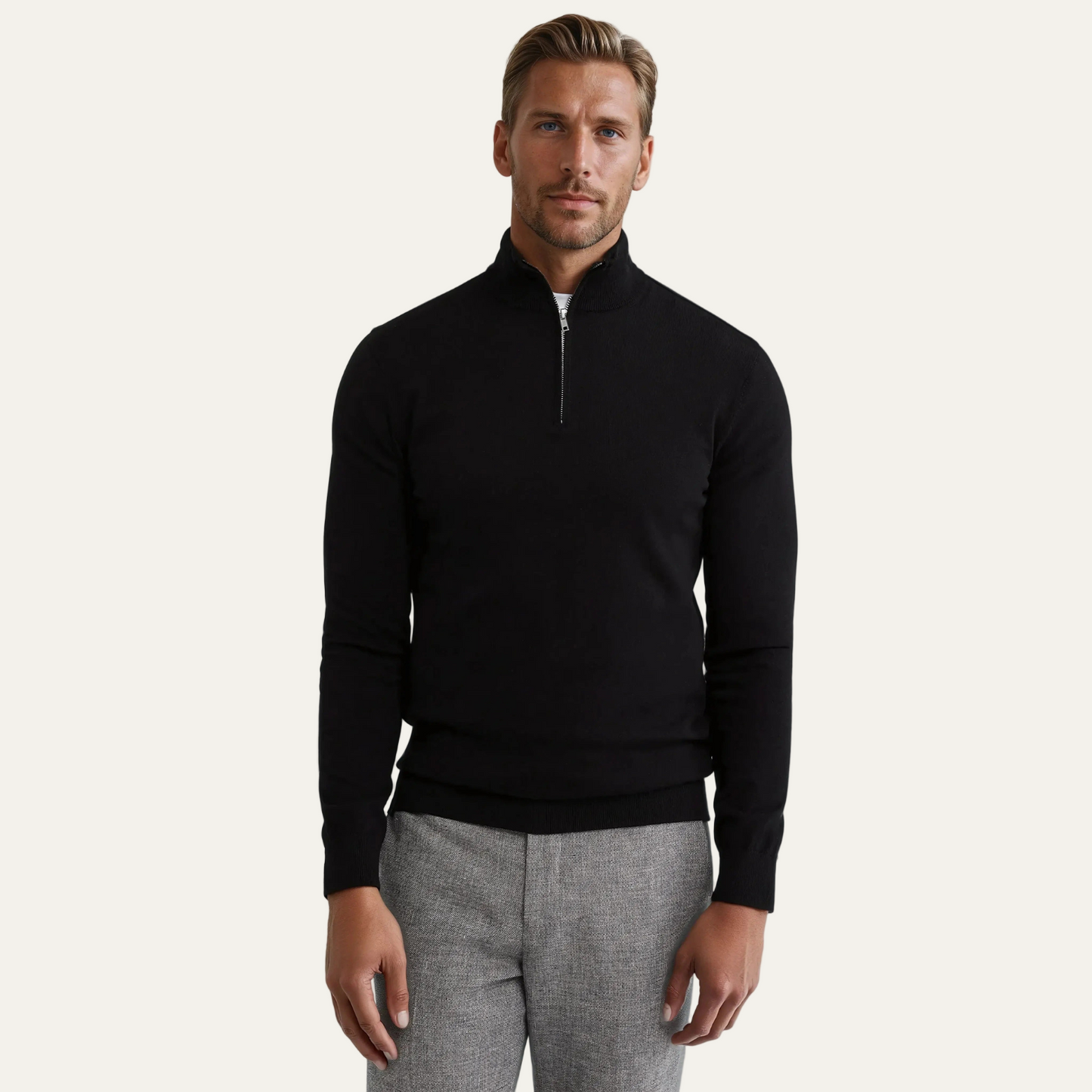 VogeLuxe | Men’s Classic Knit Sweater with Funnel Neck 3