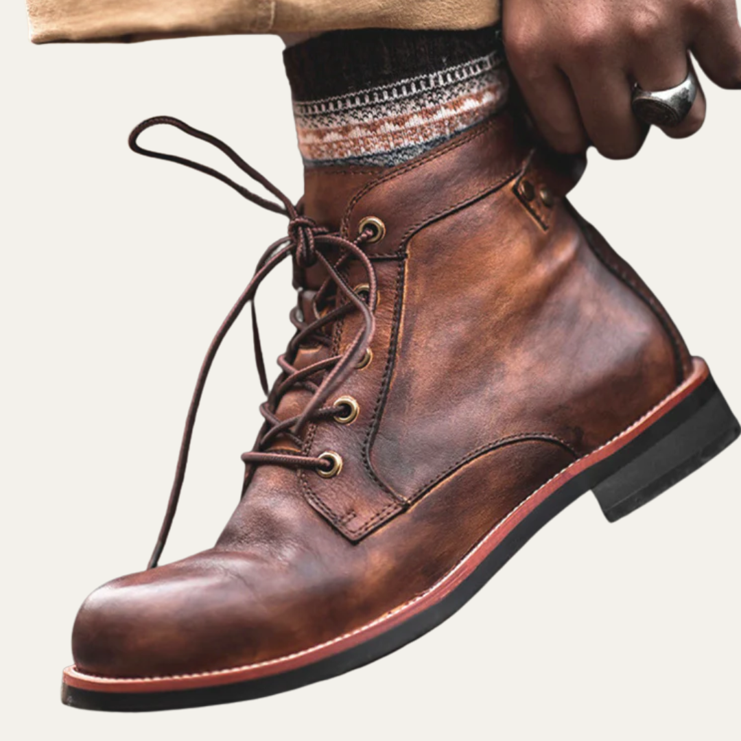 VogeLuxe | Men’s Classic Leather Lace-Up Boots 3