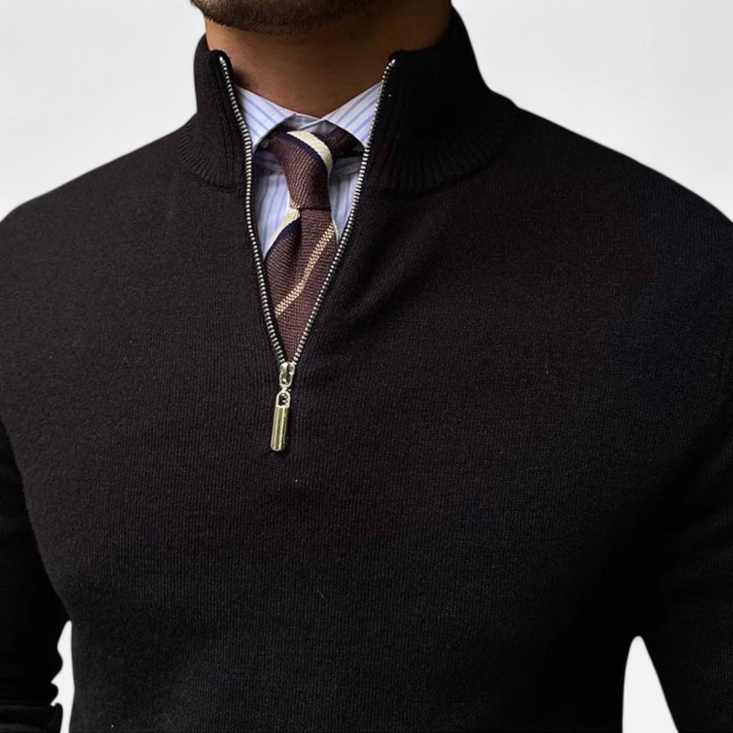 VogeLuxe | Men’s Classic Quarter-Zip Knit Sweater 6