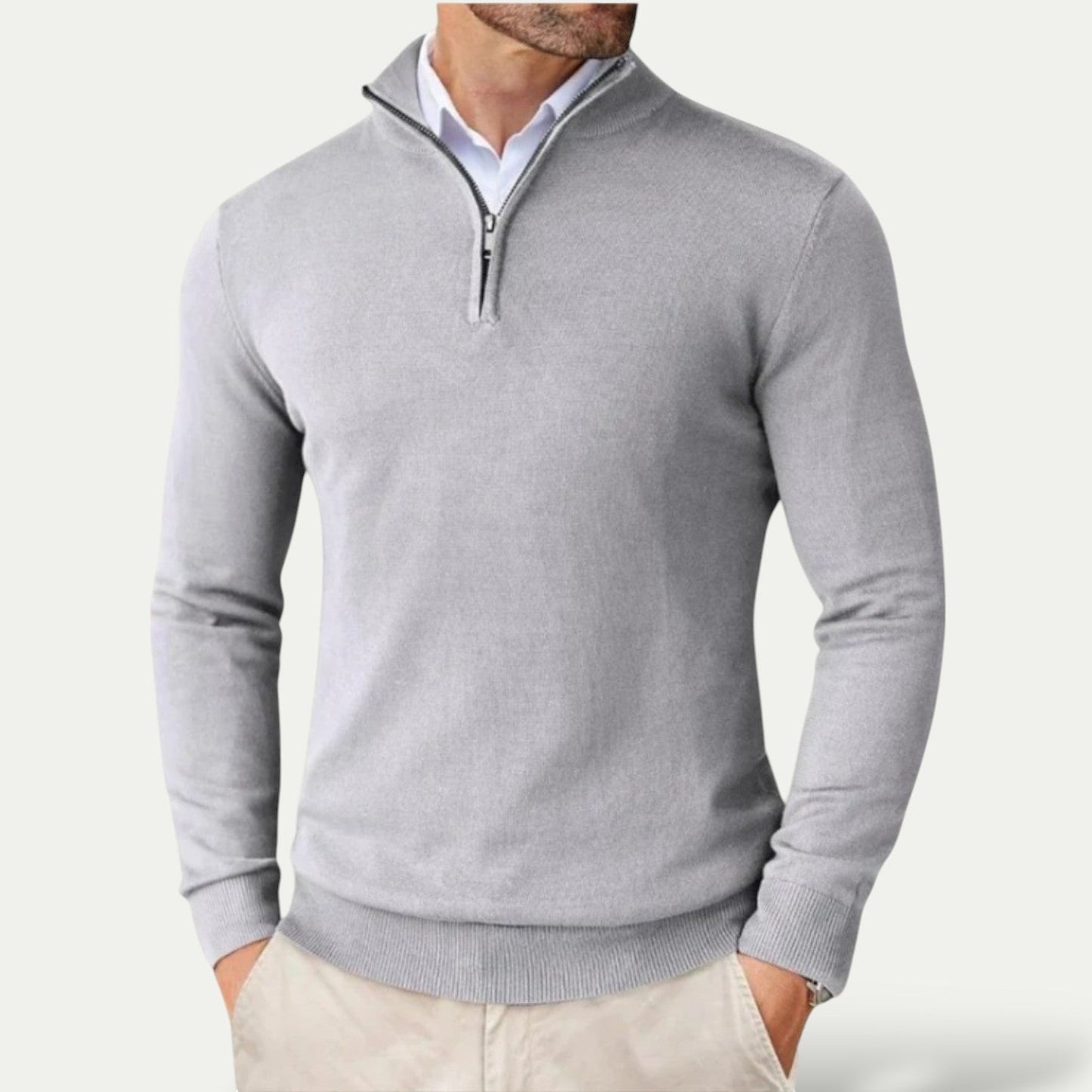 VogeLuxe | Men’s Classic Quarter-Zip Pullover Sweater 7
