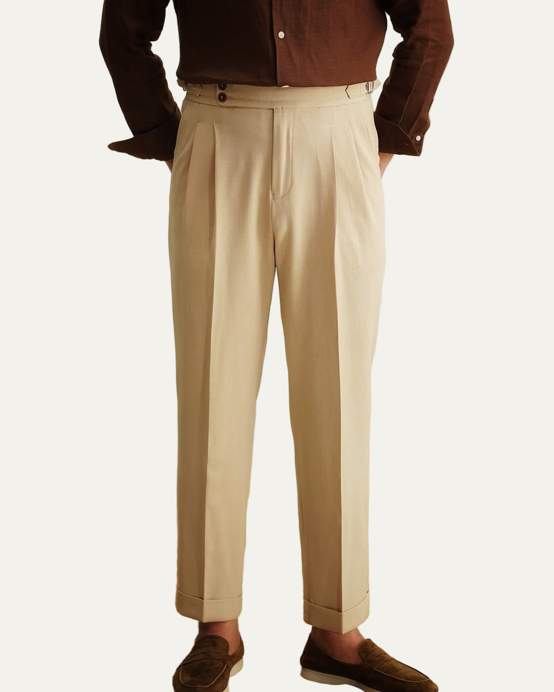 VogeLuxe | Men’s Classic Tailored Trousers with Side Buckle 7