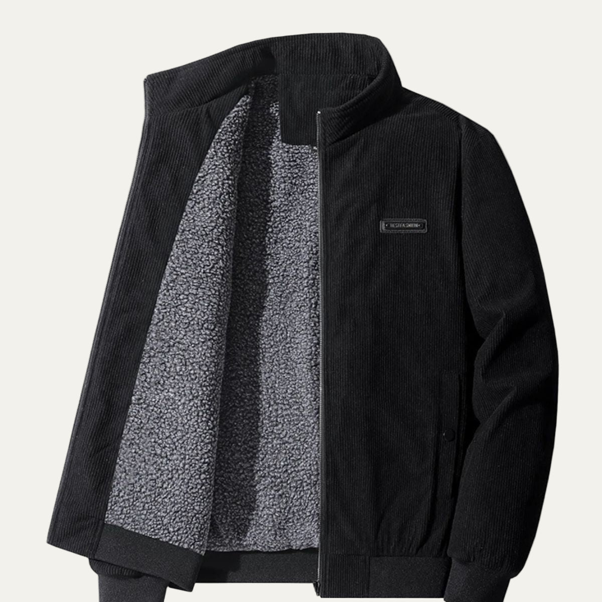 VogeLuxe | Men’s Corduroy Stand Collar Bomber Jacket 8